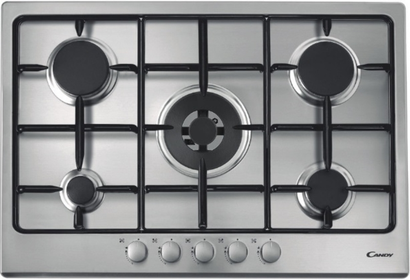 CANDY Piano cottura a gas Candy CPG75SWPX 5 fuochi acciaio inox